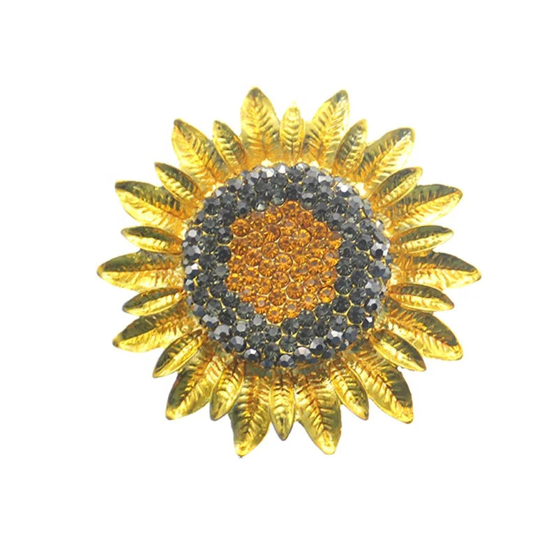 

Sunflower Rhinestone Accessories Brooches For Wedding Party Brooch Pin, As pic or customized