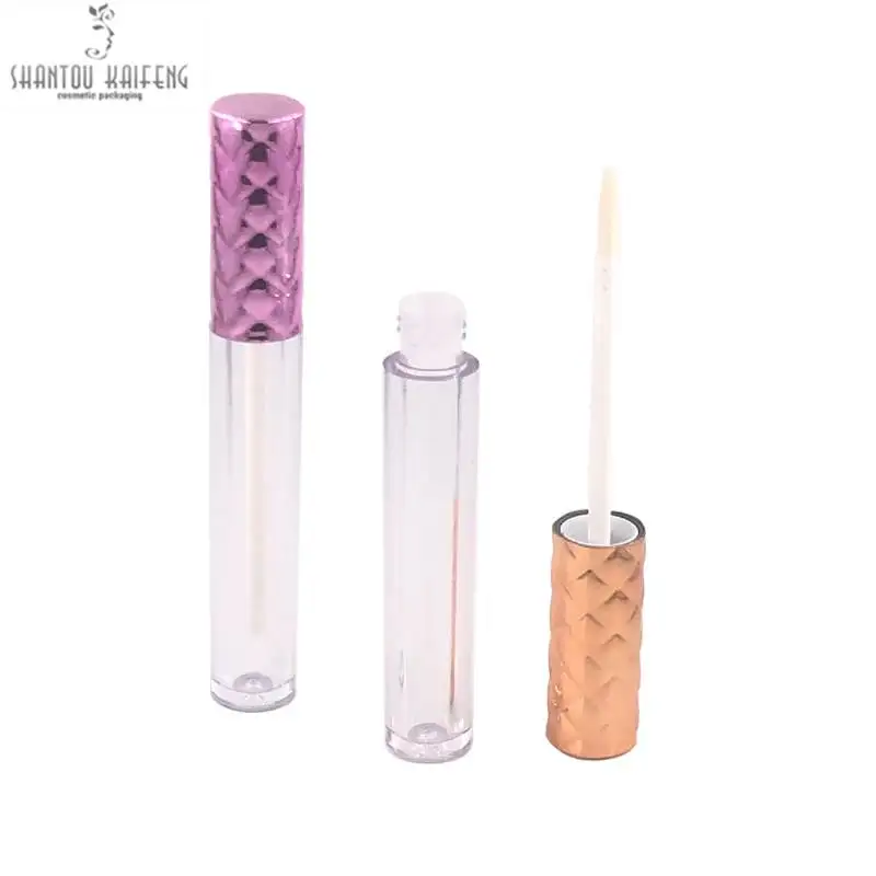 
Stock Goods Empty Diamond Custom purple lip gloss tube packaging container 