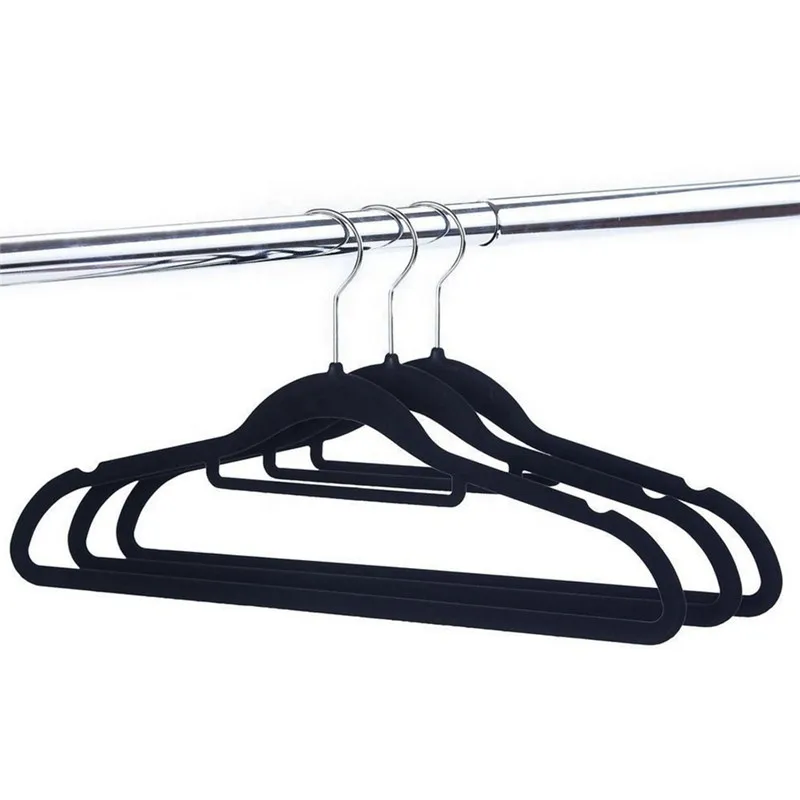 

Zober Non-Slip Velvet Hangers - Suit Hangers (30-pack) Ultra Thin Space Saving 360 Degree Swivel Hook Strong and Durable Clothes, Black