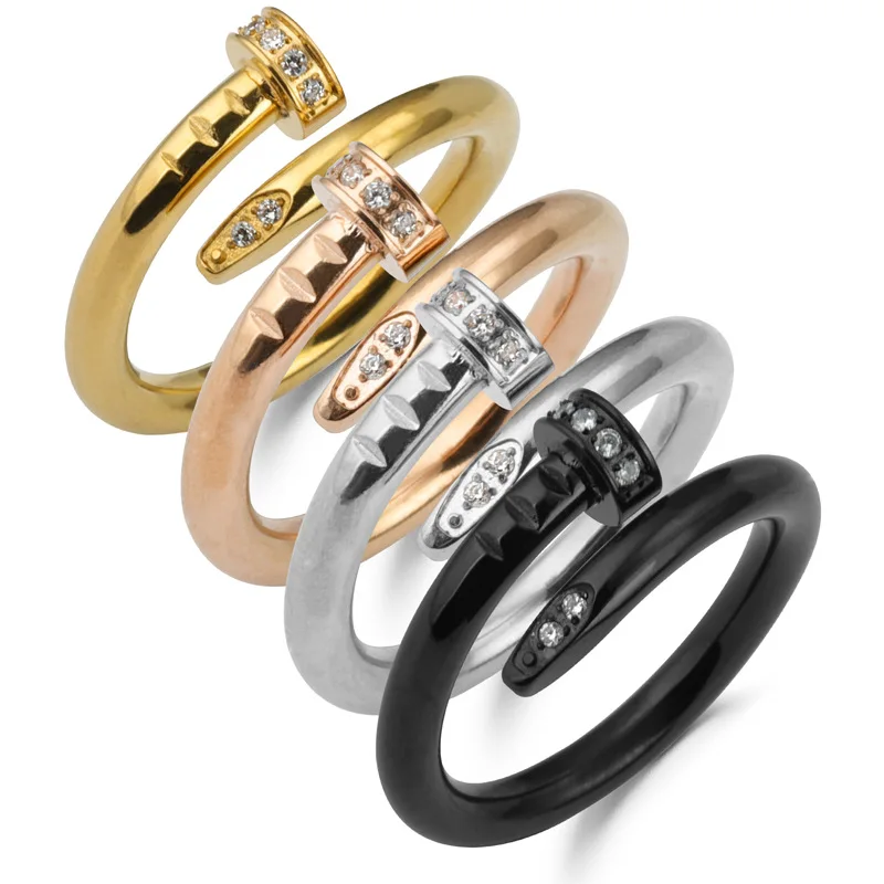 

Fashion hot-selling Open Titanium Steel Ring Nail Ring Zircon Ring, Available