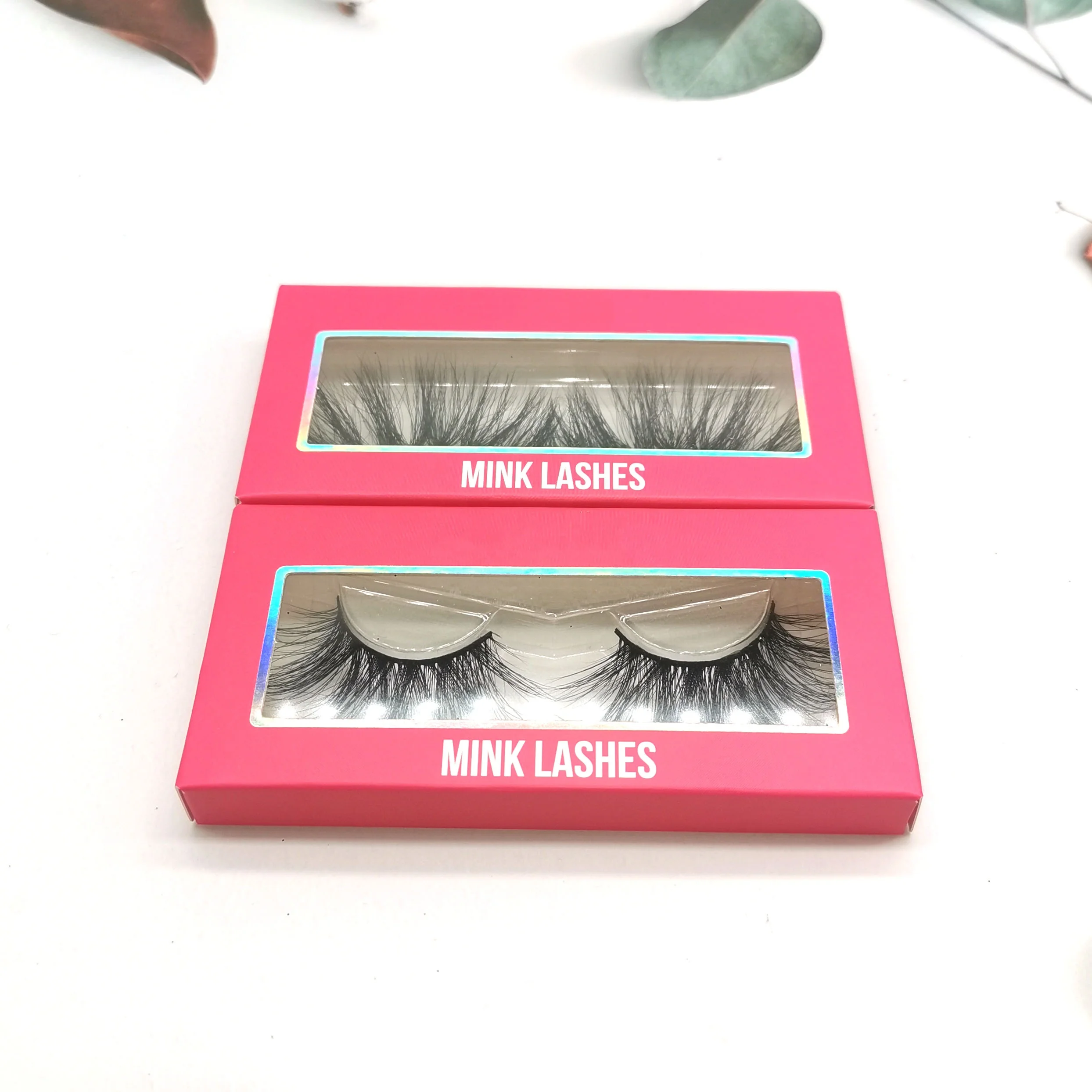 

Custom Lashes Logo Customised Empty Pink Paper Eyelash Boxes