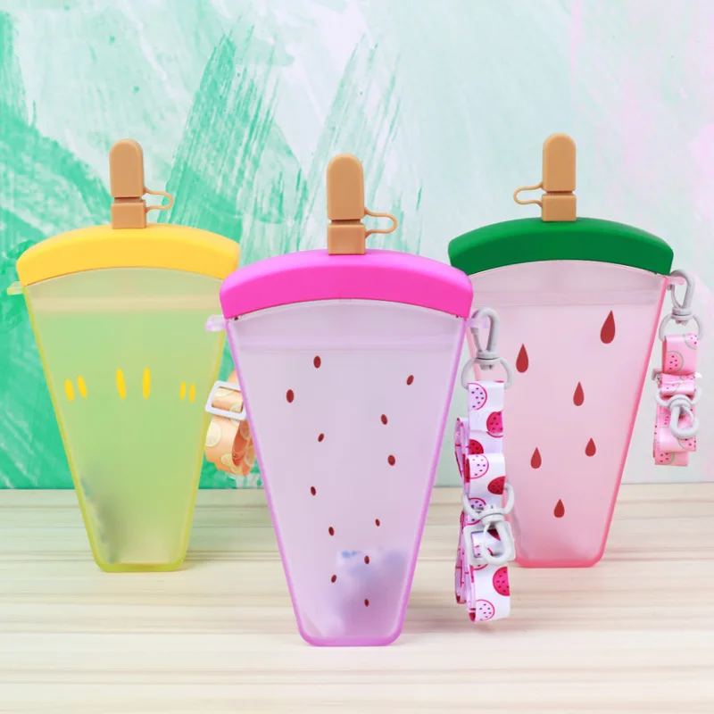 

Seaygift custom outdoor sports portable plastic straw cup watermelon design plastic drink juice milk mugs with lid rope, Red/black/white/green/purple/yellow