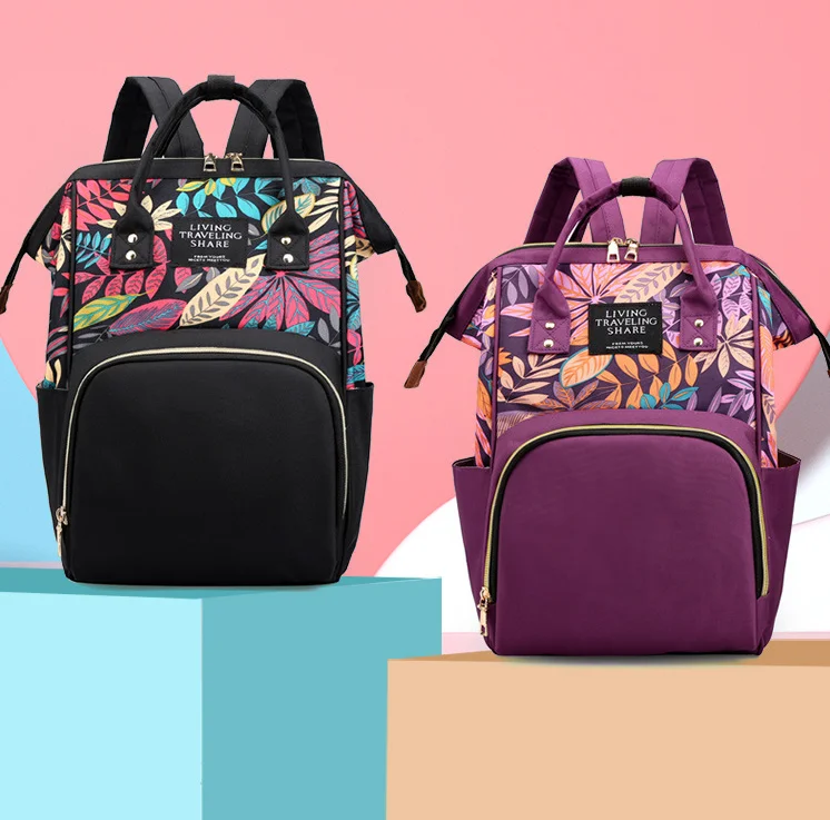 

Hot sale mummy baby women handbags in oxford fabric food delivery backpack bag