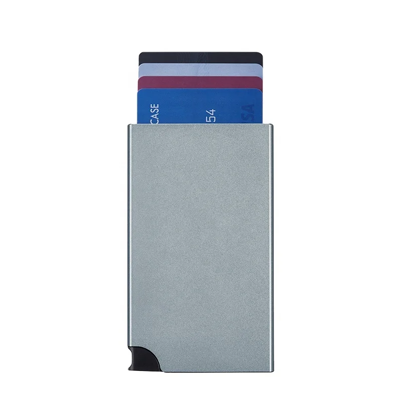 

High quality Slim Custom Pop up Aluminum Metal ID Card Business Credit Card Holder, Black,silver