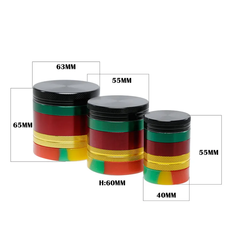 

Premium 4 piece aerospace Aluminum Alloy Tobacco Grinder Custom Logo Herb Grinder For Weed Accessories, Multi color