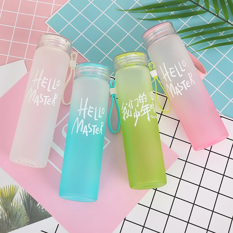 

AS 480ml hello master plastic bottle drinking bottle frosted plastic water bottle BPA free, Customized color