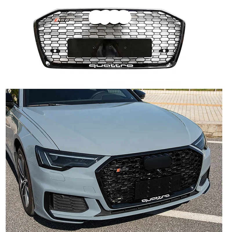 

RS6 C8 style car grille for Audi A6 S6 C8 honeycomb front grill for Audi modification in stock 2019 2020 2021