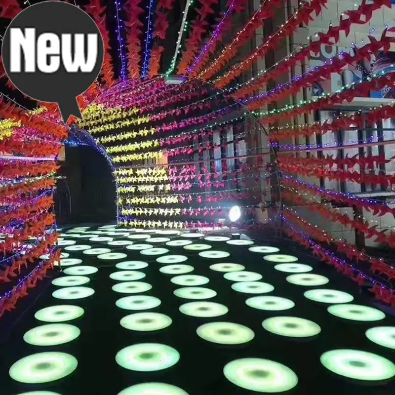 
led RGB round interactive floor sensor brick for hall decoration 
