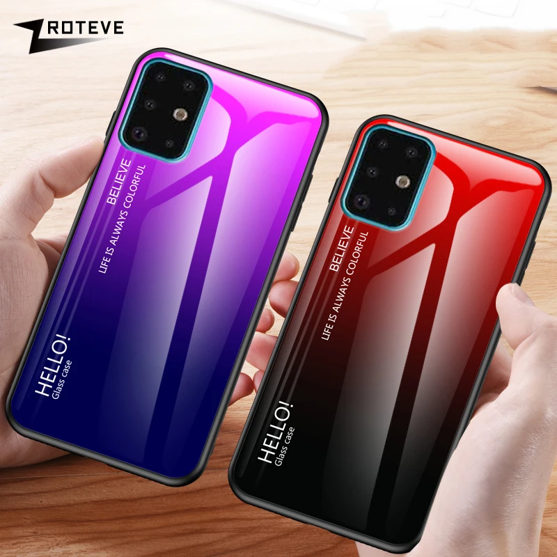 

Gradient Tempered Glass Back Cover For Samsung S20 FE S8 Plus S9 S10 Lite S21 Ultra Coque For Galaxy Note 20 10 9 8 Phone Case