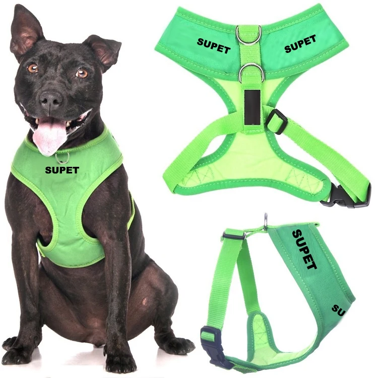 

Limited Friendly Green Color Coded Non-Pull Front Back D Ring Padded And Waterproof Vest Tough Dog Adjustable Harness Soft