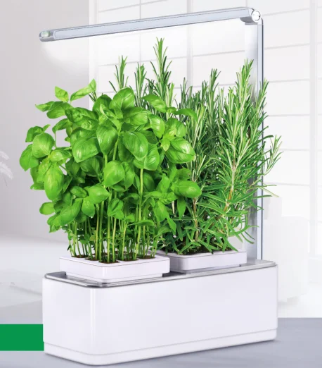 

hydroponics greenhouse indoor smart hydroponics grow tower farming home garden with LED grow light, White