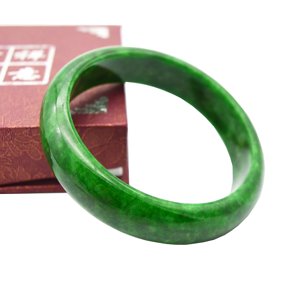 

Hot Sales Natural Jadeite Jewelry Bangles Bracelet For Women With Box, Dark green