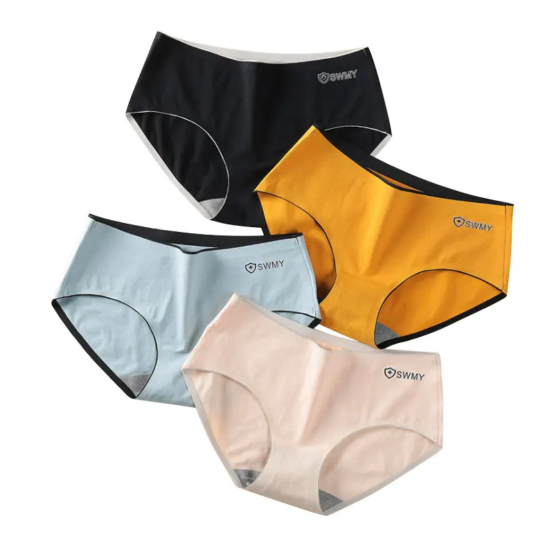 

Solid cotton Underpants One-piece Women trackless Breathable Undergarments Ladies Knickers Underwear Panties underwear