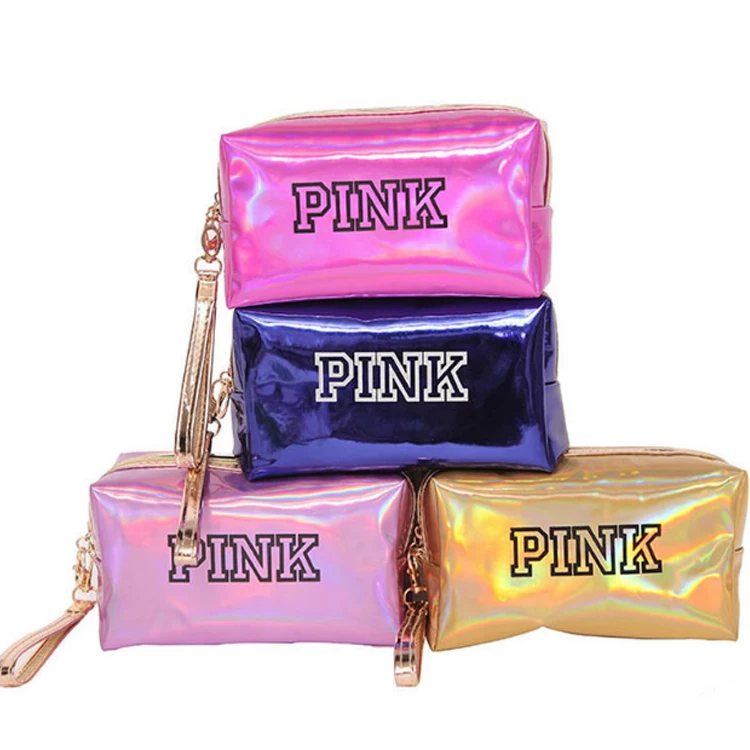 

Accept Custom Logo Pink Waterproof TPU Zip Pouch Kit Beauty Bag Pvc Cosmetic Travel Makeup Bag With Private Label, Customized color