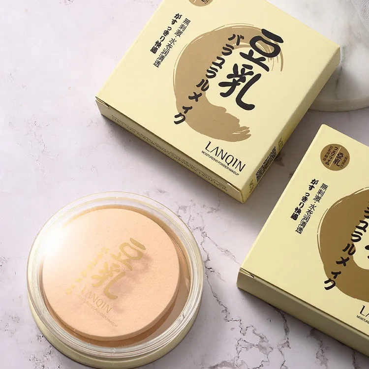

Hot Selling cosmetics makeup foundation soybean milk pressed powder foundation