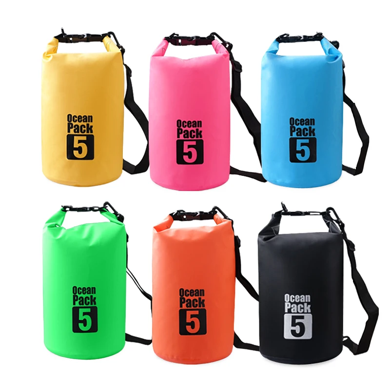 

5L Waterproof Dry Bag PVC Material Duffel Floating Large Capacity Ocean Wet Pack Beach, 7 color