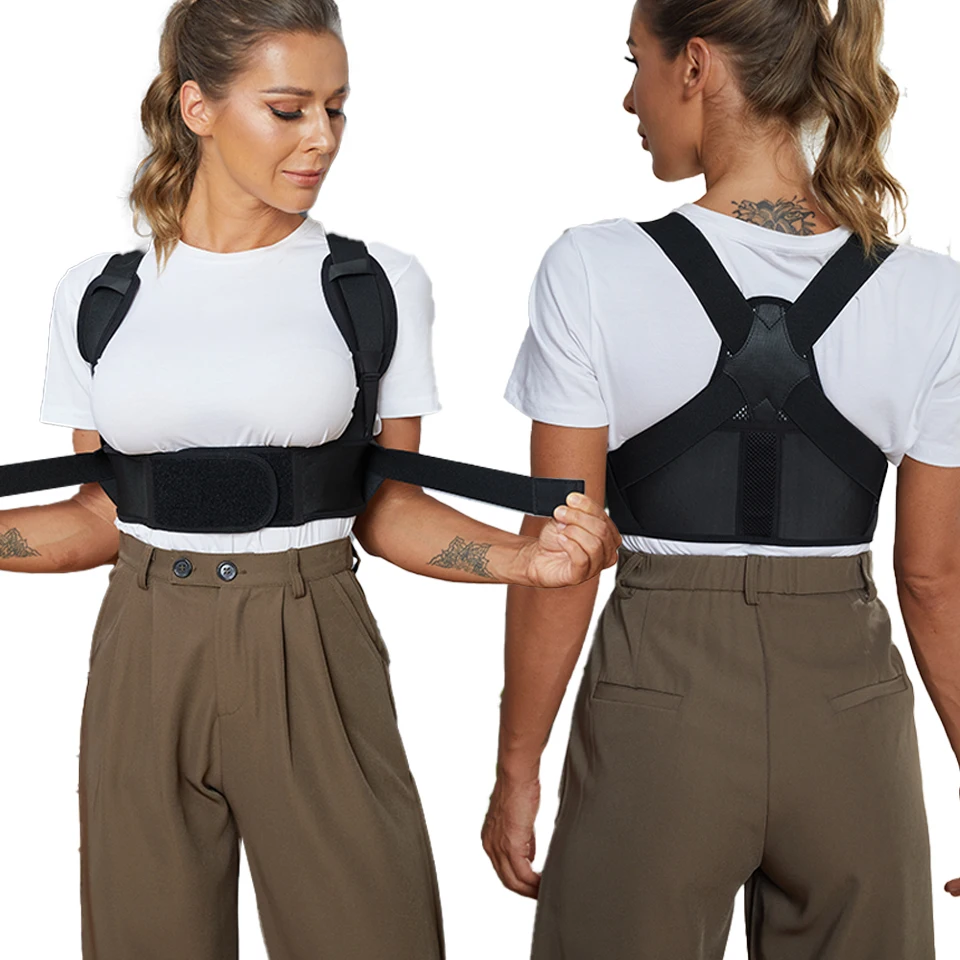 

New product good price posture corrector corset for back wholesale back brace womens back support posture correction belt, Black