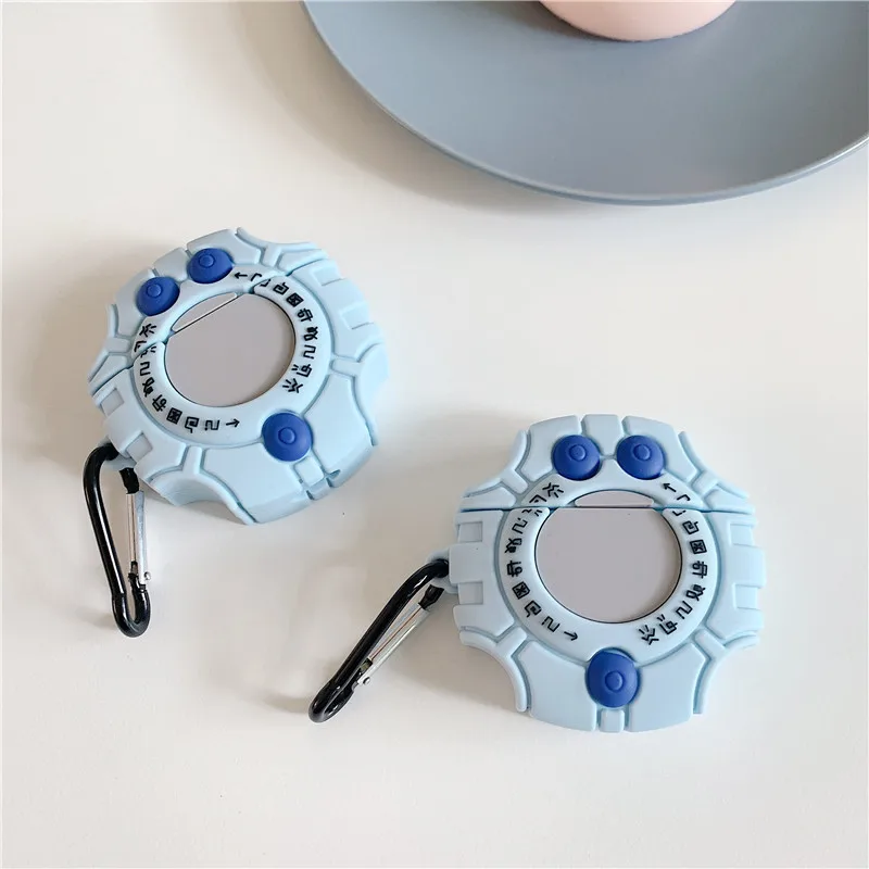 

Hot Sale 3D Cool Anime Digivice Design Earphone Case with Keychain for Airpods Pro Cartoon Digimon Style Cover for Airpods 1/2