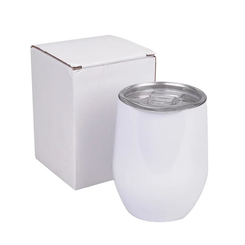 

Popular Products 12oz White Sublimation Tumbler Stainless Steel Egg Shape Tumbler Diy Coffee Mugs Tumbler Cup