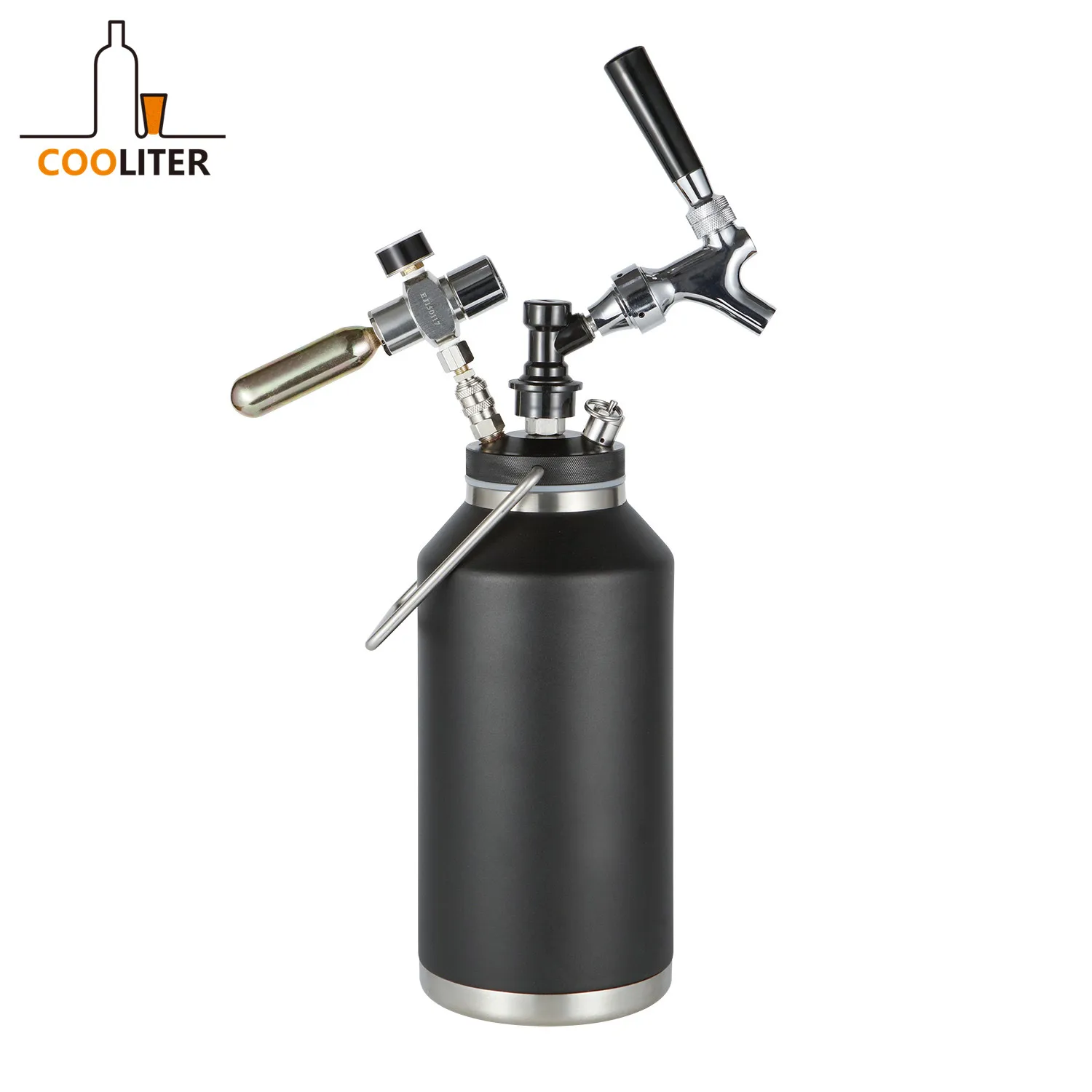 

Factory direct sale high quality stainless steel mini pressurized growler keg wide mouth growler 2l with tap