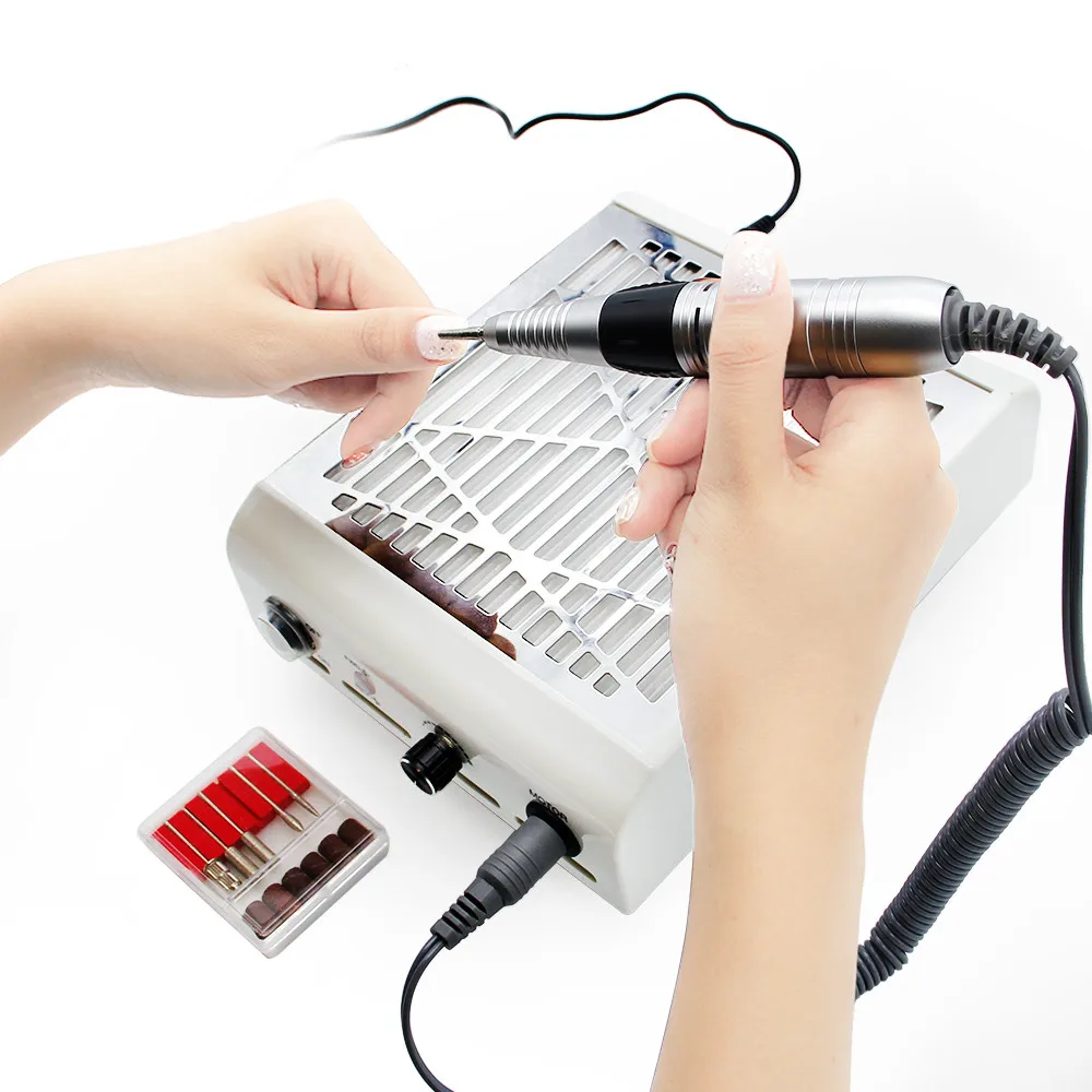 

NAD025 2 in 1 Portable Nail Dust Collector and Nail Drill Machine with Filter Professional Nail Manicure Vacuum Cleaner Polisher
