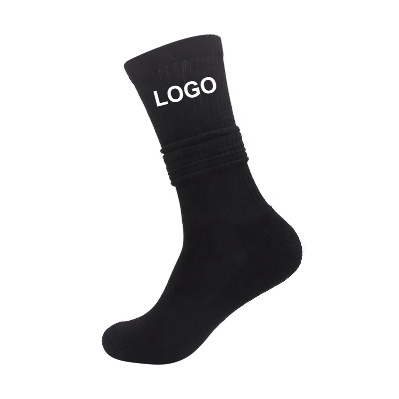 

2021 White Black Fashionable Basketball Golf Sport Crew Socks Men Top Quality Custom Socks Logo Mens Socks Black