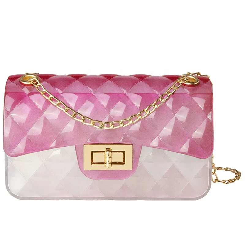 

Wholesale Crossbody Chain Mini Square Bag transparent Clear Jelly Bags