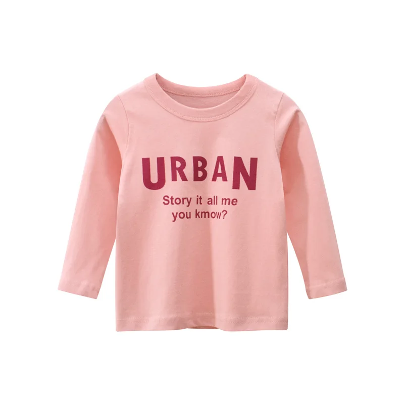 

New Fashion Black Plain Children T Shirts Crew Neck Long Sleeve T Shirt Kids