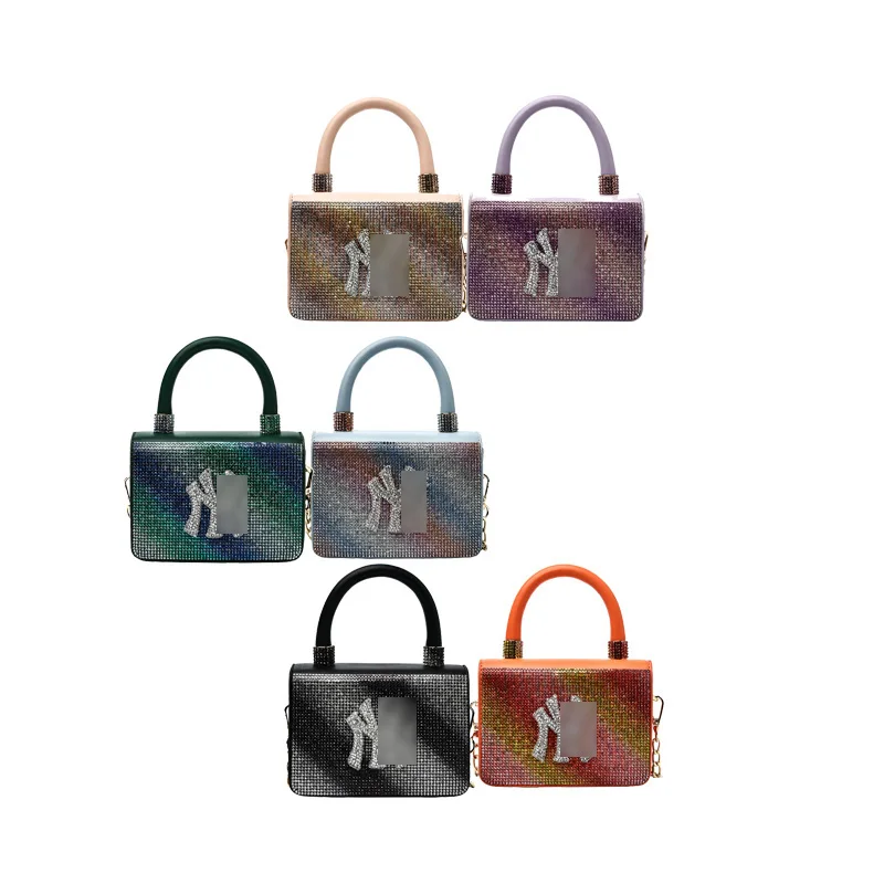 

Fvshion Custom Logo Bolso Summer Women Purses 2021 Designer Purse Famous Brands Bling Purses Rhinestone 2021 Bling Hand Bag
