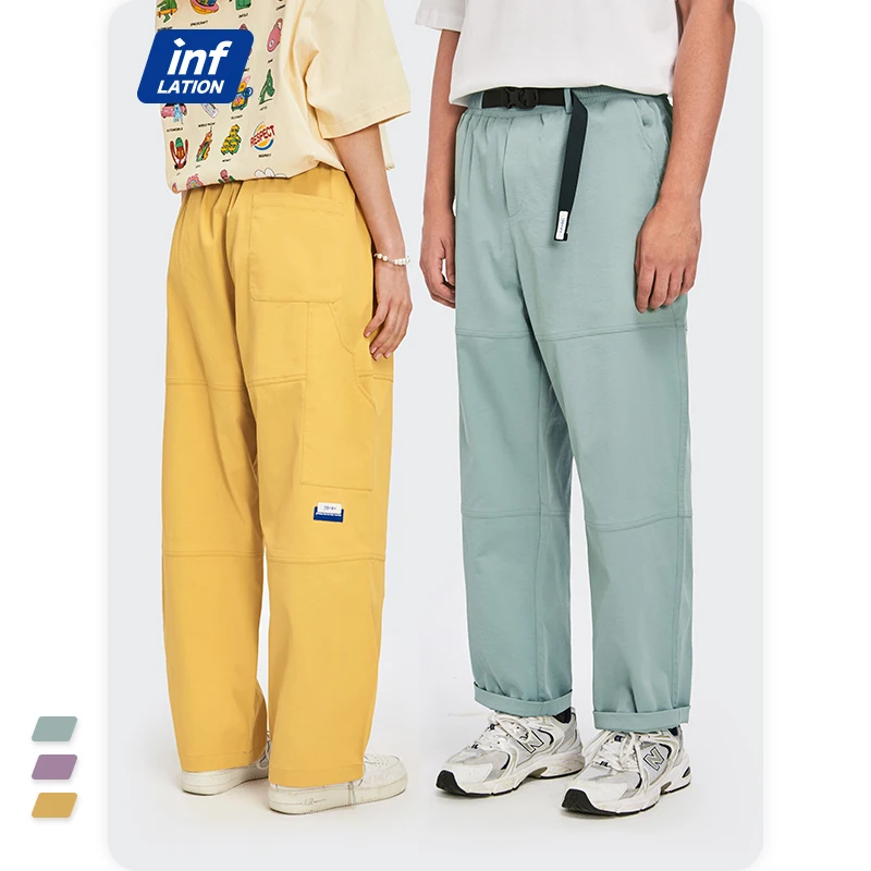 

Candy Color Pants Wholesale Plus Size Drawstring Elastic Waist Plain Straight Men Casual Pants