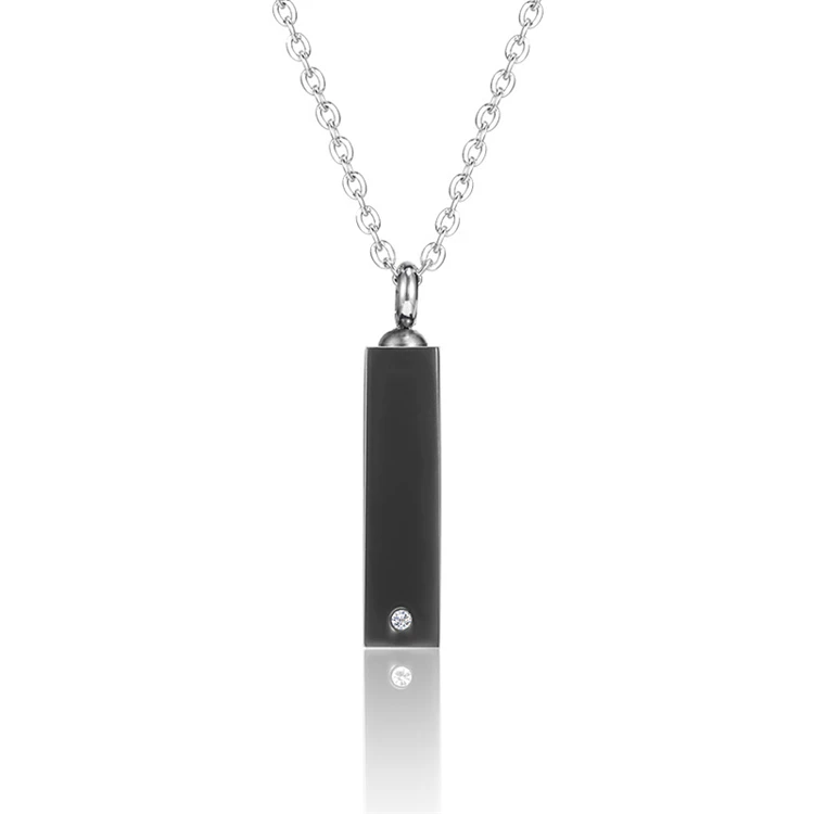 

Titanium Steel Black Silver Cremation Urns Pet Jewelry Pet Ash Lettering Funeral Pendant
