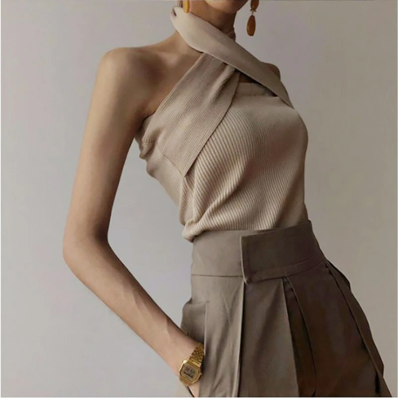 

Fashion Hot Sale 2021 New Sexy Open Back Ladies Knitted Sweatshirt Casual Top
