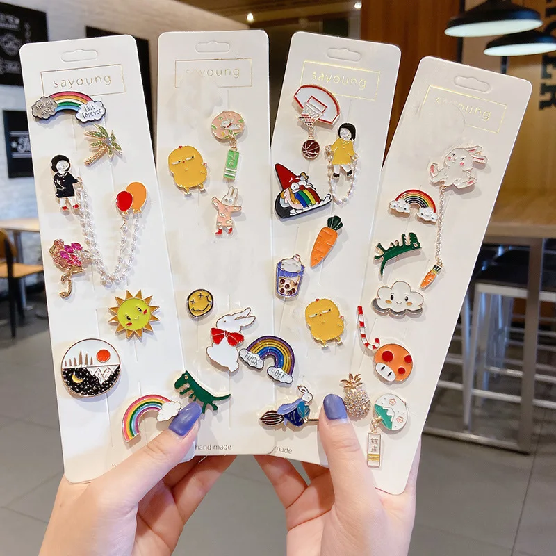 

Duoying broche cute accessories colorful brooches pin japanese korean animal fruit brooches women girl fashion brooches