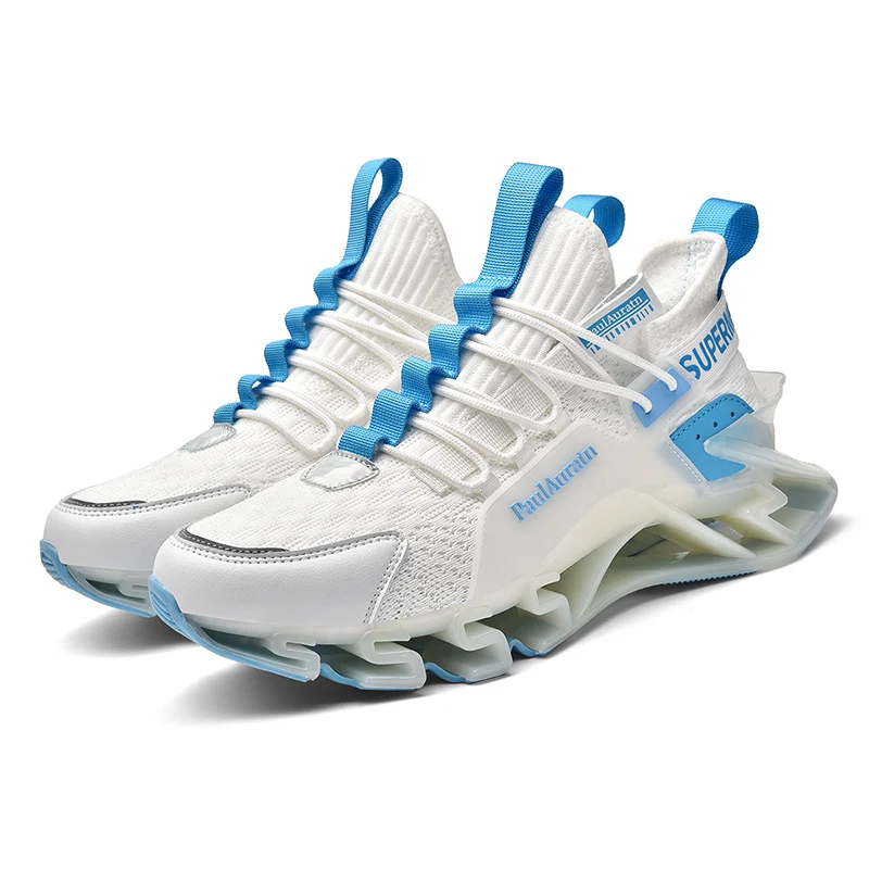 

2021 Summer Breathable Men's Sneakers Mesh Men Casual Shoes Cushioning Blade Shoes Fashion White Trainers
