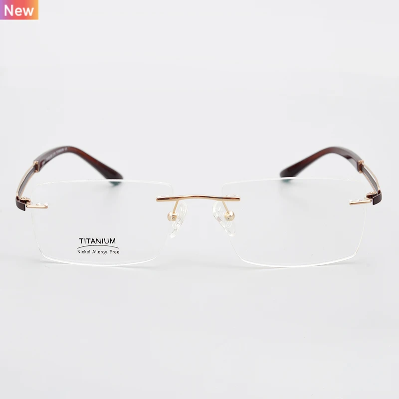 

2020 new arrival high quality vintage classic ultralight mans frames glasses rimless titanium eyeglasses frames