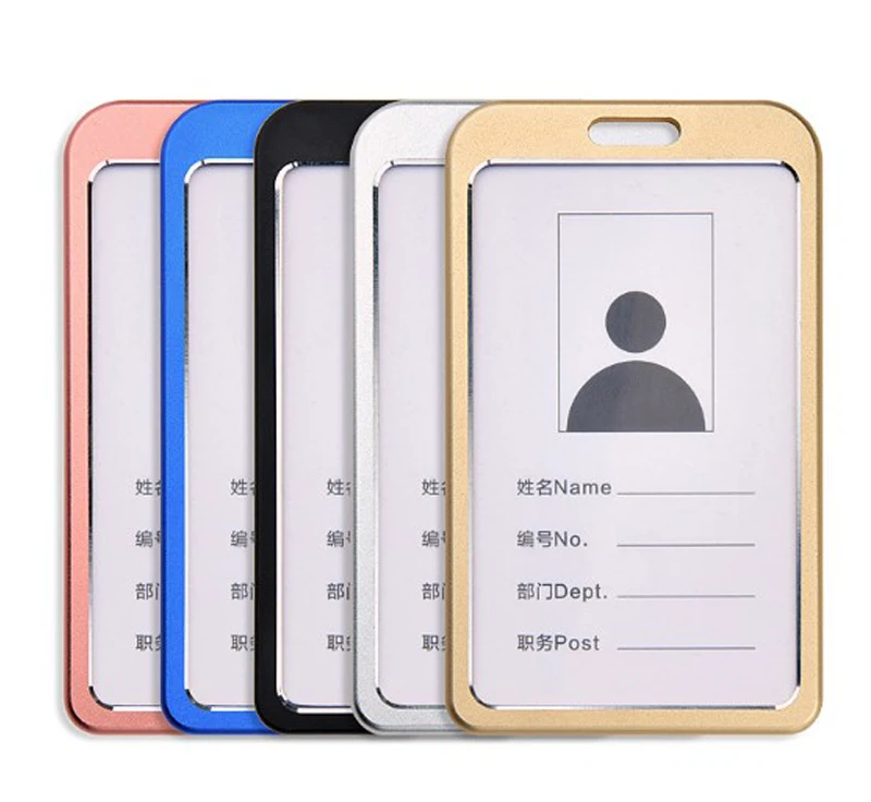 

Aluminum Alloy ID Credit Name Card Badge Holder Cover Metal Zinc Alloy Business Card Holder, Red,blue,pink,black,glod,silver