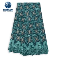 

Bestway Hot Selling Voile Suisse 2019 100% Cotton Polish Lace Fabric with stones