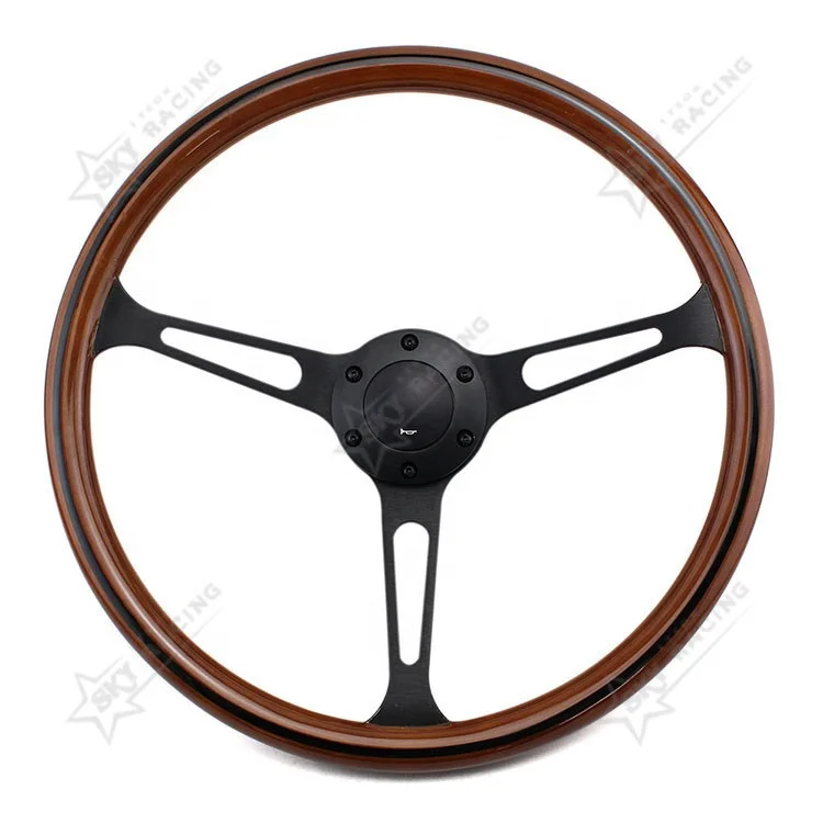 Universal 380mm 15 Inch Grant Classic Nostalgia Style Wood Grain Steering Wheel with Horn Kit 14 Wood Steering Wheel