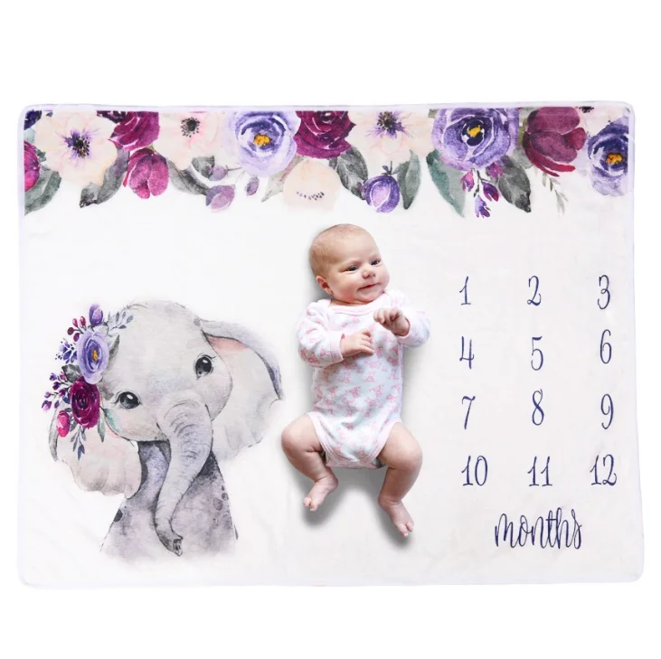 

Newborn Baby Soft Photo Props Memory Monthly Milestone Blanket