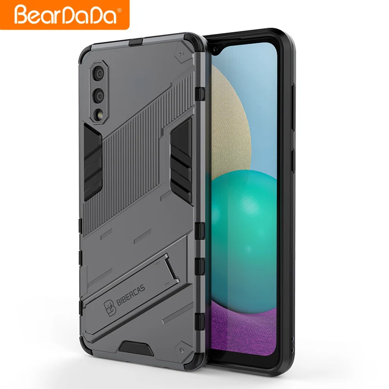 

2 in 1 for Samsung A02 m02S (European version) designers for iphone case luxury with kickstand lens protector lifeproof case