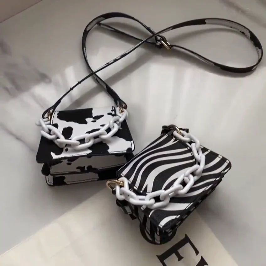 

BM9136 2020 Fall Animal pattern Mini bags Crossbody Cow print Small Handbags for ladies Women purses