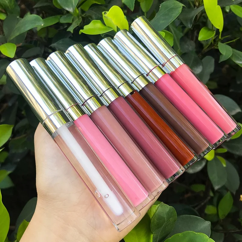 

New Supplies Private Label 3.5ml Mini Vegan Lipstick Pigment Clear Nude Lip Gloss, 8 types