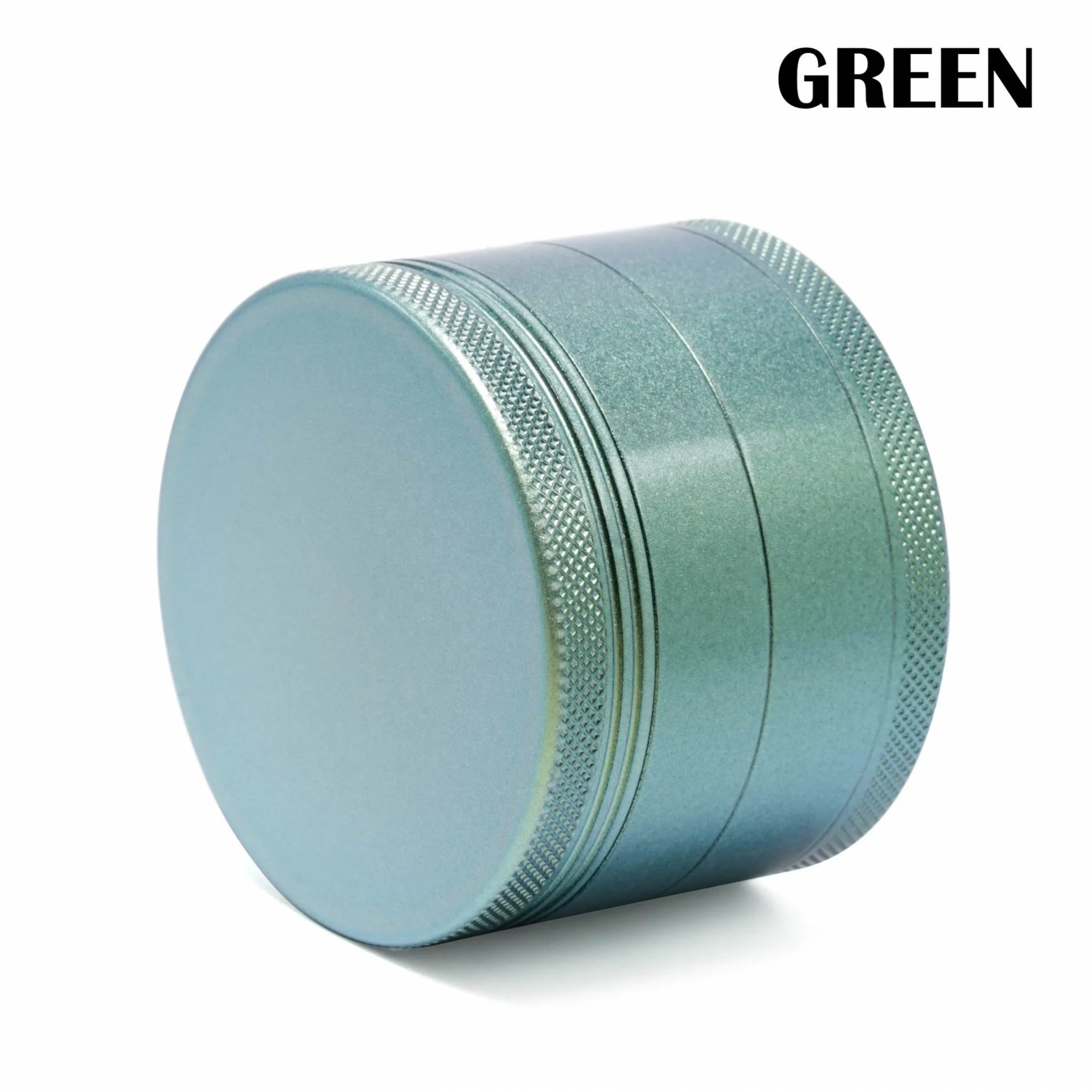 

Illusion White Gold Flat Design Dry Herb Grinder Diameter  Aluminum Alloy Shinny Tobacco Grinder, Picture