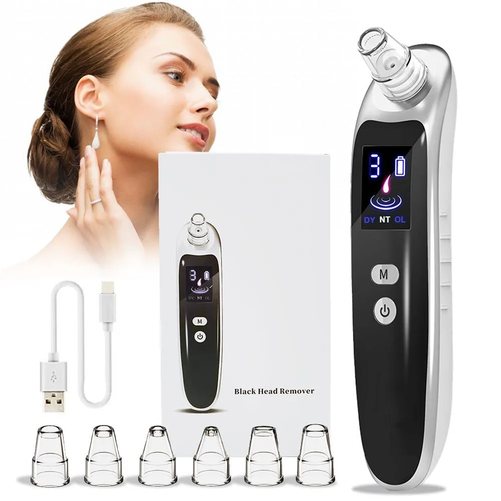 

Hot Selling Beauty & Personal Care Product Electric Facial Pore Cleanser USB Rechargeable Vacuum Blackhead Remover, Black