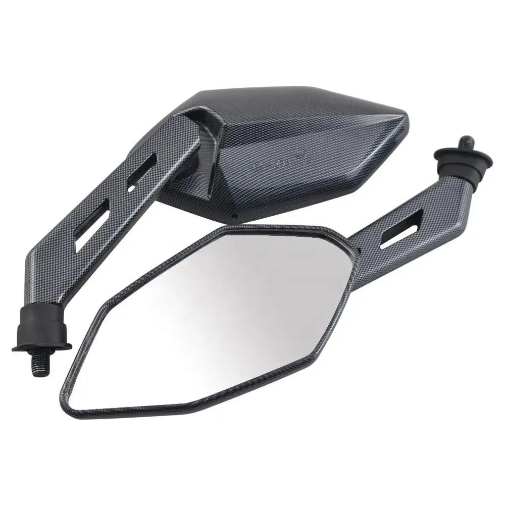 1Pair 10mm Universal Carbon Fiber Design Motorcycle Rearview Mirrors For Chopper