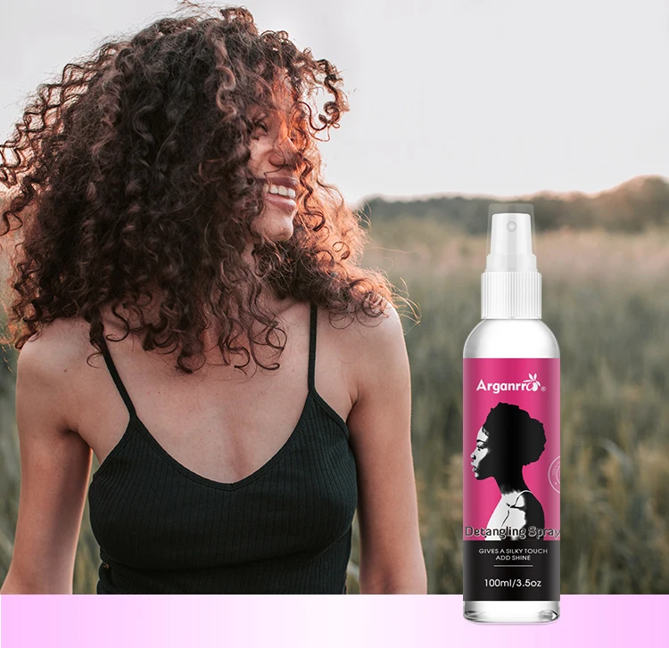 

ARGANRRO leave in detangling spray for wigs leaves hair shiny smooth and manageable