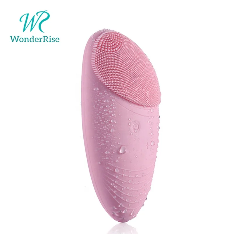 

Portable Electric Face Cleanse Brush Pore Cleaner Sonic Silicone Face Cleansing Brush, Pink, blue, green, purple