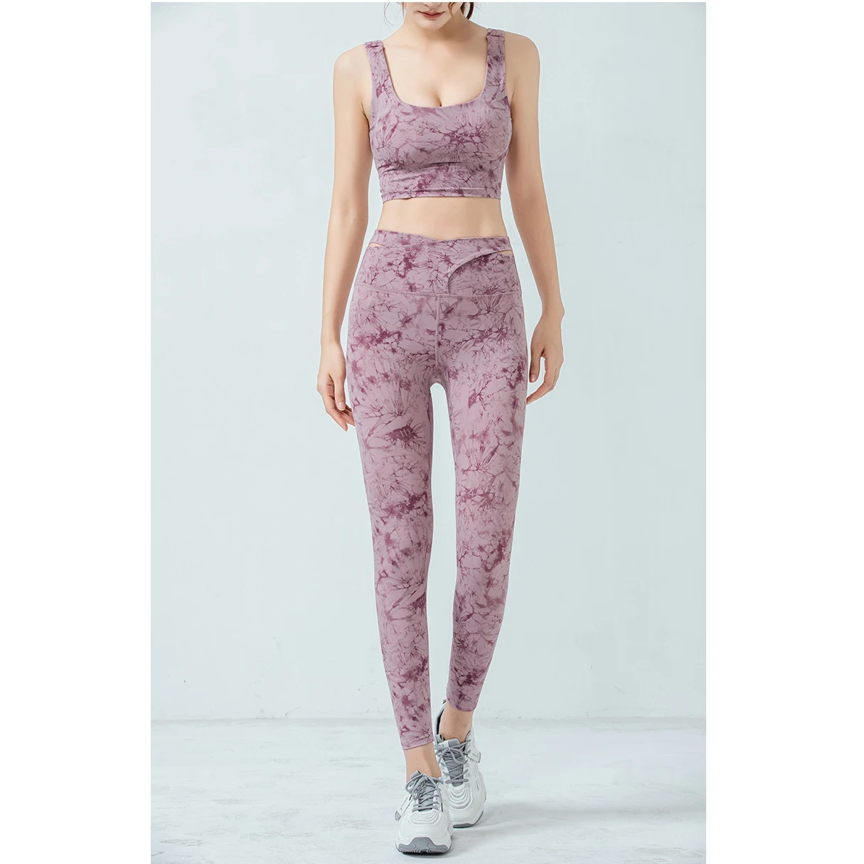 

Printing Yoga Outfit Set 2 Pieces Womens Workout Sets Yoga Gym Outfits High Waist Leggings Tracksuits