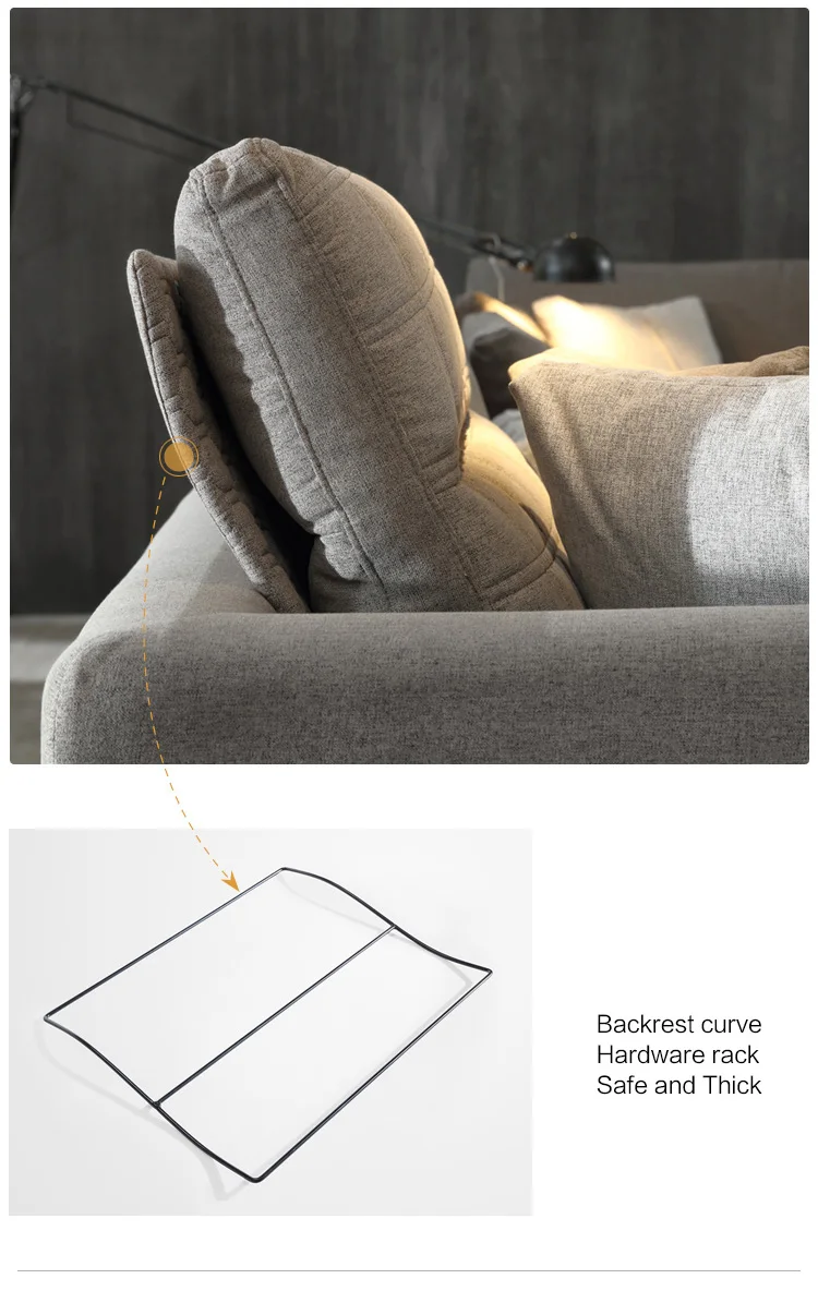 Simple modern 3 seaters living room fabric sofa combination furniture set