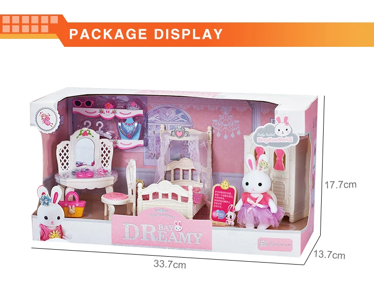 New arrival funny accessories girl toys DIY doll house for children playing